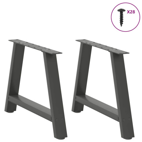 vidaXL Salontafelpoten 2 st A-vormig 60x(42-43) cm staal antraciet afbeelding3 - 1