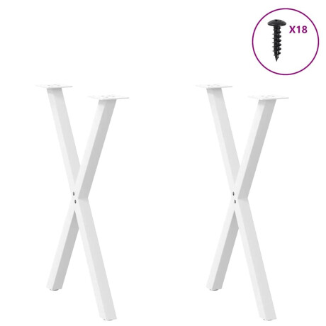 vidaXL Eettafelpoten 2 st X-vormig 50x(72-73) cm staal wit afbeelding3 - 1