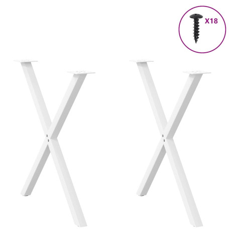 vidaXL Eettafelpoten 2 st X-vormig 70x(72-73) cm staal wit afbeelding3 - 1