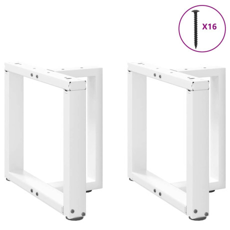 vidaXL Salontafelpoten 2 st T-vormig 50x25x(42-43) cm staal wit afbeelding3 - 1