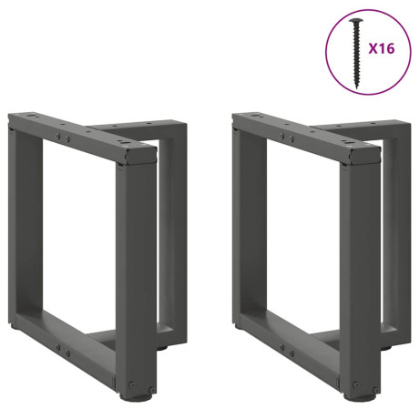 vidaXL Salontafelpoten 2 st T-vormig 50x25x(42-43) cm staal antraciet afbeelding3 - 1