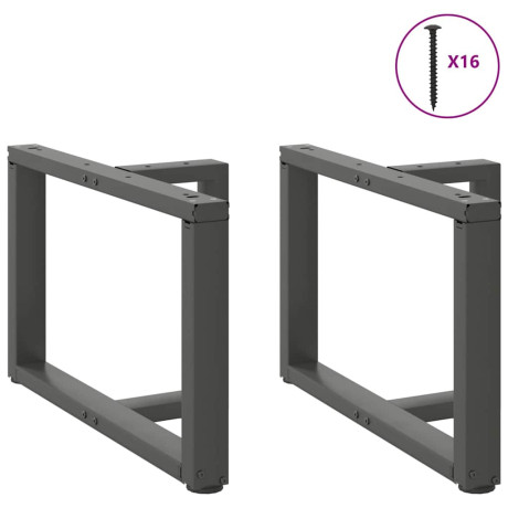 vidaXL Salontafelpoten 2 st T-vormig 70x25x(42-43) cm staal antraciet afbeelding3 - 1