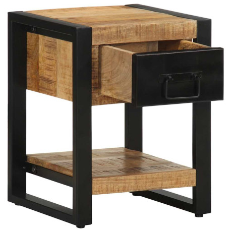 vidaXL Nachtkastje 35x34x45 cm massief ruw mangohout afbeelding3 - 1