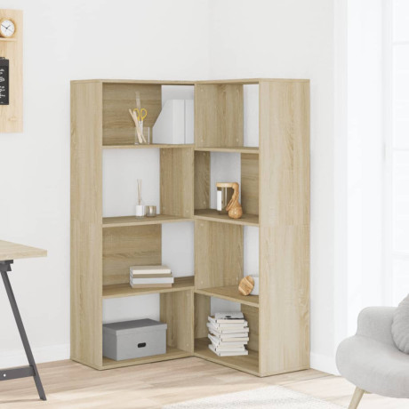 vidaXL Boekenkast 4-laags hoek 85x85x140 cm bewerkt hout sonoma eiken afbeelding3 - 1