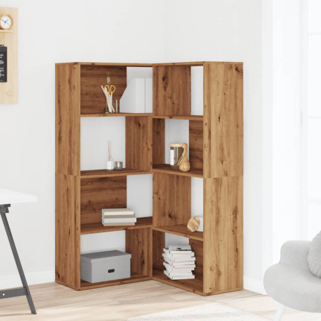 vidaXL Boekenkast 4-laags hoek 85x85x140 cm hout artisanaal eikenkleur afbeelding3 - 1