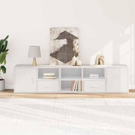 vidaXL Hoekkast 200x40x45 cm bewerkt hout wit afbeelding3 - 1