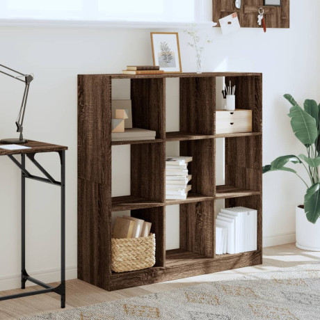 vidaXL Boekenkast 102x32x108 cm bewerkt hout bruin eikenkleurig afbeelding3 - 1