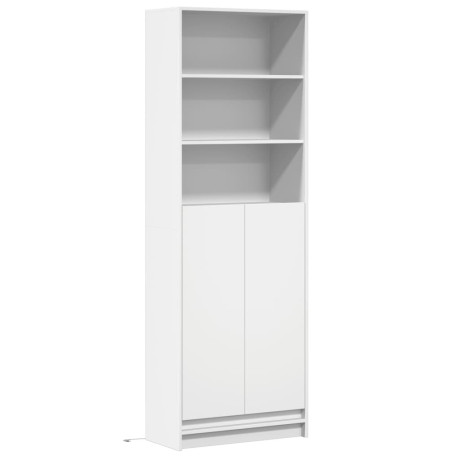 vidaXL Hoge kast met LED 69x32,5x200 cm bewerkt hout wit afbeelding3 - 1