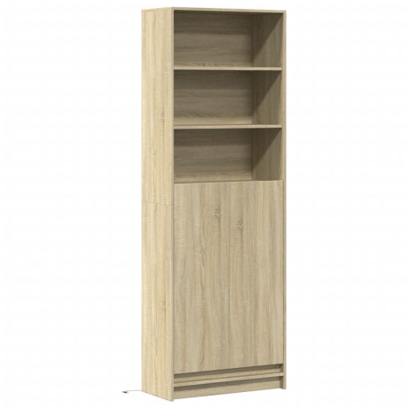 vidaXL Hoge kast met LED 69x32,5x200 cm bewerkt hout sonoma eikenkleur afbeelding3 - 1