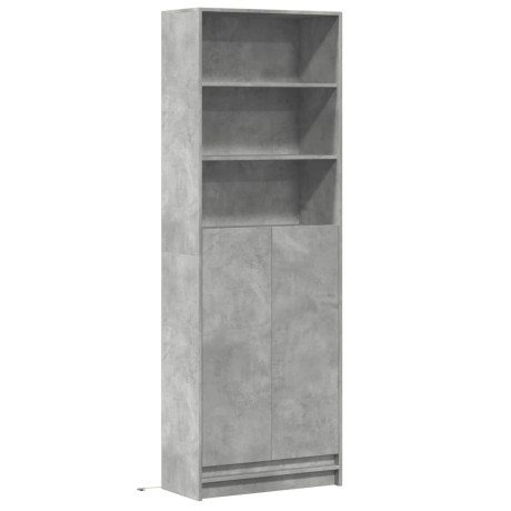 vidaXL Hoge kast met LED 69x32,5x200 cm bewerkt hout betongrijs afbeelding3 - 1