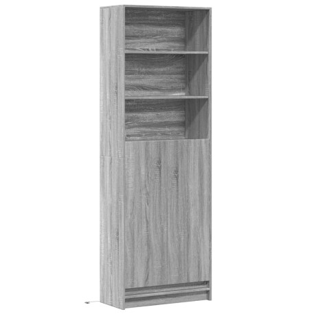 vidaXL Hoge kast met LED 69x32,5x200 cm bewerkt hout grijs sonoma afbeelding3 - 1