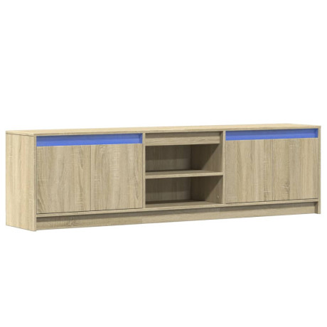 vidaXL Tv-meubel met LED 180x34x50 cm bewerkt hout sonoma eikenkleurig afbeelding3 - 1