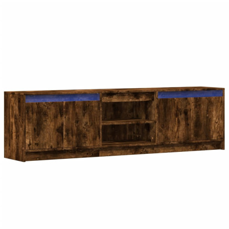 vidaXL Tv-meubel met LED 180x34x50 cm bewerkt hout gerookt eikenkleur afbeelding3 - 1