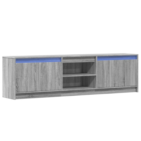 vidaXL Tv-meubel met LED 180x34x50 cm bewerkt hout grijs sonoma eiken afbeelding3 - 1