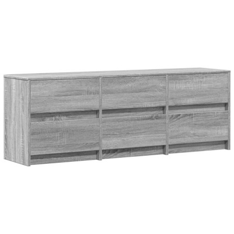 vidaXL Tv-meubel met LED 140x34x50 cm bewerkt hout grijs sonoma eiken afbeelding3 - 1