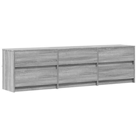 vidaXL Tv-meubel met LED 180x34x50 cm bewerkt hout grijs sonoma eiken afbeelding3 - 1