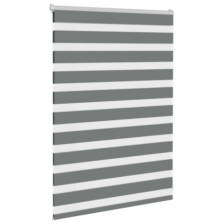 vidaXL Zebra rolgordijn 110x100 cm stofbreedte 105,9 cm donkergrijs afbeelding3 - 1