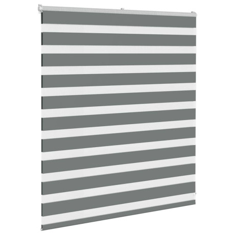 vidaXL Zebra rolgordijn 120x100 cm stofbreedte 115,9 cm donkergrijs afbeelding3 - 1