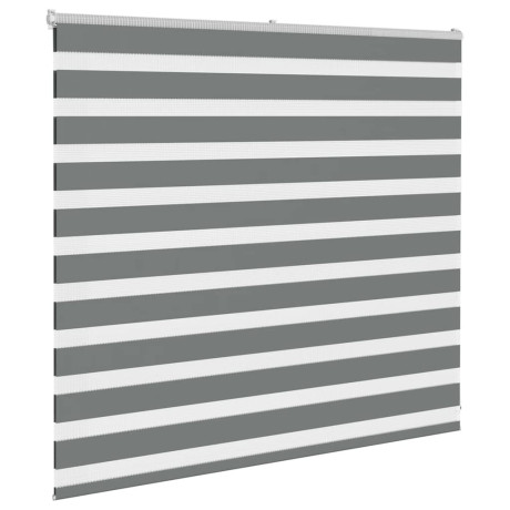 vidaXL Zebra rolgordijn 155x100 cm stofbreedte 150,9 cm donkergrijs afbeelding3 - 1