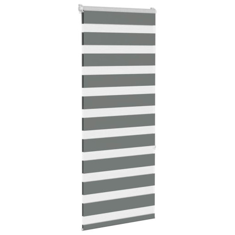 vidaXL Zebra rolgordijn 60x150 cm stofbreedte donkergrijs 55,9 cm afbeelding3 - 1