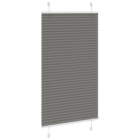 vidaXL Plissé rolgordijn 75x150 cm stofbreedte 74,4 cm antraciet afbeelding3 - 1