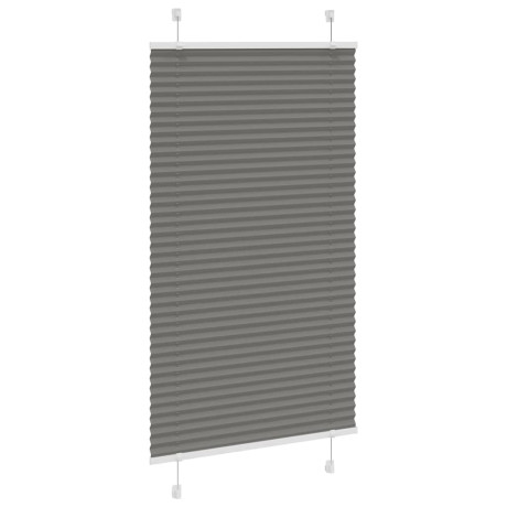 vidaXL Plissé rolgordijn 80x150 cm stofbreedte 79,4 cm antraciet afbeelding3 - 1