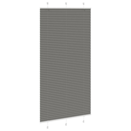 vidaXL Plissé rolgordijn 105x200 cm stofbreedte 104,4 cm antraciet afbeelding3 - 1