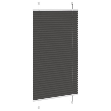 vidaXL Plissé rolgordijn 70x100 cm stofbreedte 69,4 cm polyester zwart afbeelding3 - 1