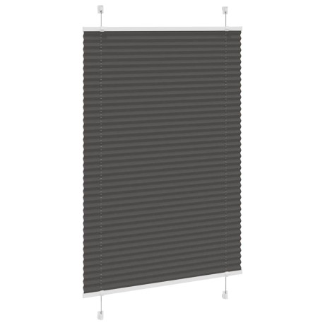 vidaXL Plissé rolgordijn 85x100 cm stofbreedte 84,4 cm polyester zwart afbeelding3 - 1