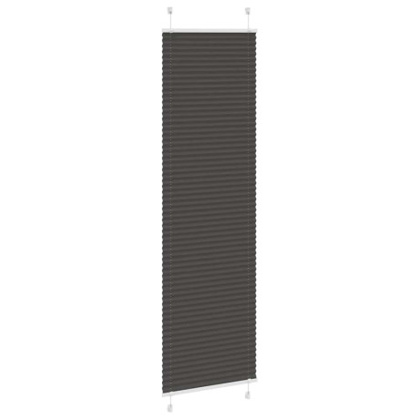 vidaXL Plissé rolgordijn 60x200 cm stofbreedte 59,4 cm polyester zwart afbeelding3 - 1