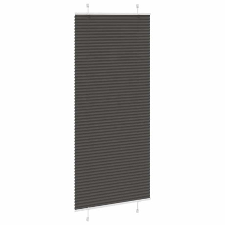 vidaXL Plissé rolgordijn 85x200 cm stofbreedte 84,4 cm polyester zwart afbeelding3 - 1