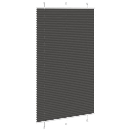 vidaXL Plissé rolgordijn 115x200cm stofbreedte 114,4cm polyester zwart afbeelding3 - 1