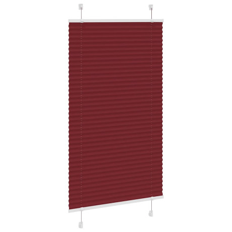 vidaXL Plissé rolgordijn 80x100 cm stofbreedte 79,4 cm bordeauxrood afbeelding3 - 1