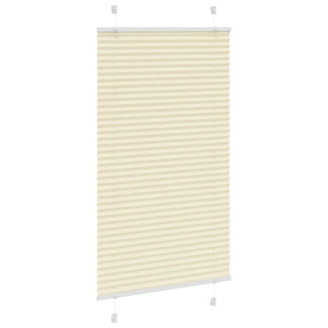 vidaXL Plissé rolgordijn 70x100 cm stofbreedte 69,4 cm polyester crème afbeelding3 - 1