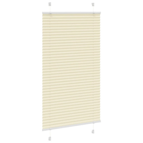 vidaXL Plissé rolgordijn 75x100 cm stofbreedte 74,4 cm polyester crème afbeelding3 - 1