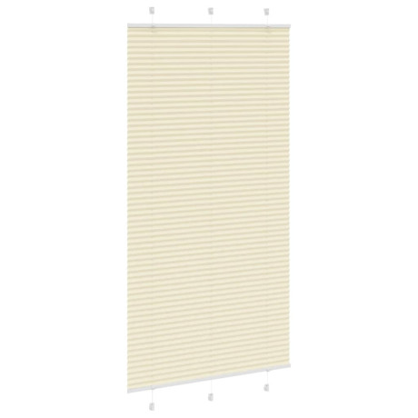 vidaXL Plissé rolgordijn 105x200cm stofbreedte 104,4cm polyester crème afbeelding3 - 1