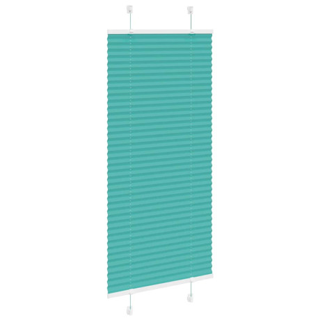 vidaXL Plissé rolgordijn 55x150 cm stofbreedte 54,4 cm petrol groen afbeelding3 - 1