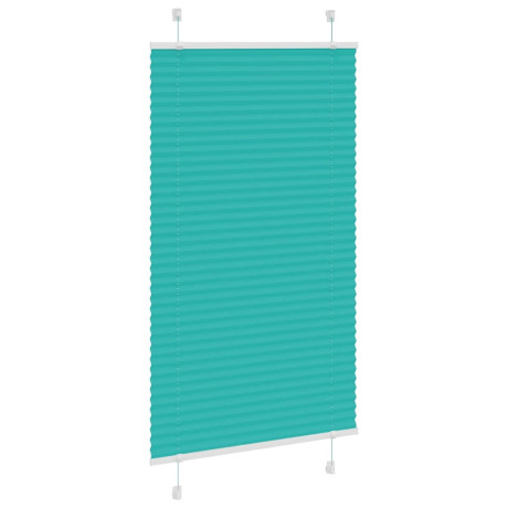 vidaXL Plissé rolgordijn 70x150 cm stofbreedte 69,4 cm petrol groen afbeelding3 - 1