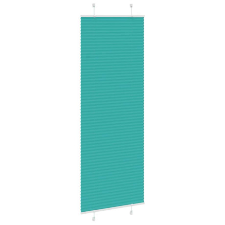 vidaXL Plissé rolgordijn 70x200 cm stofbreedte 69,4 cm petrol groen afbeelding3 - 1