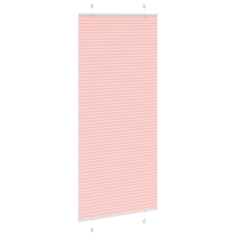 vidaXL Plissé rolgordijn 90x200 cm stofbreedte 89,4 cm polyester roze afbeelding3 - 1