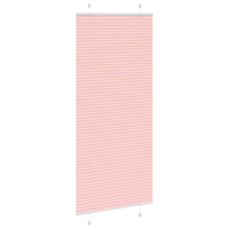 vidaXL Plissé rolgordijn 95x200 cm stofbreedte 94,4 cm polyester roze afbeelding3 - 1