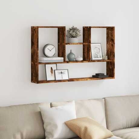vidaXL Wandschap 99x15x60 cm bewerkt hout gerookt eikenkleurig afbeelding3 - 1