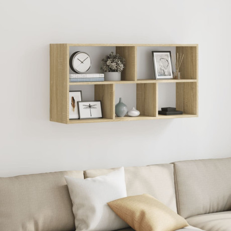 vidaXL Wandschap 100x25x50 cm bewerkt hout sonoma eikenkleurig afbeelding3 - 1