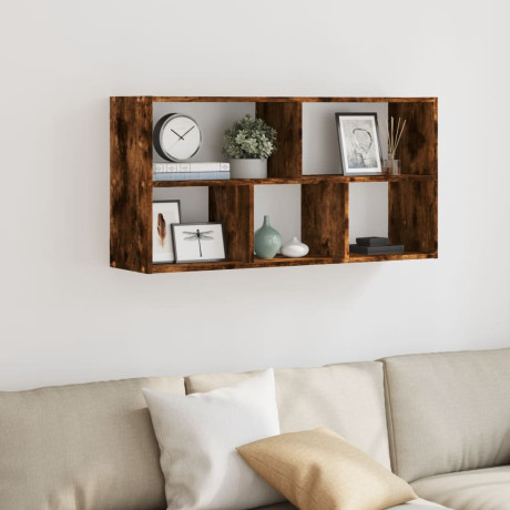vidaXL Wandschap 100x25x50 cm bewerkt hout gerookt eikenkleurig afbeelding3 - 1