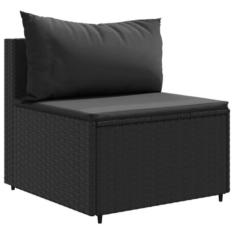 vidaXL 5-delige Loungeset met kussens poly rattan zwart afbeelding3 - 1