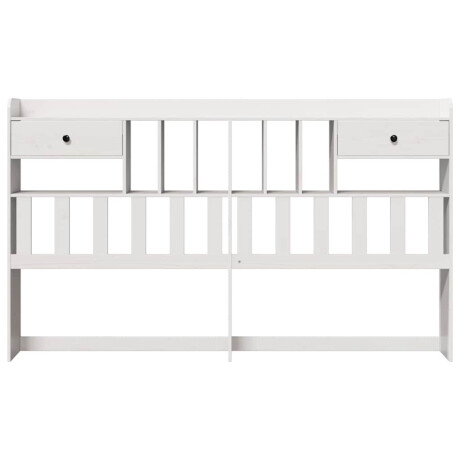 vidaXL Hoofdbord met opbergruimte 180 cm massief grenenhout wit afbeelding3 - 1