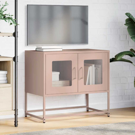 vidaXL Tv-meubel 68x39x60,5 cm koudgewalst staal roze afbeelding3 - 1