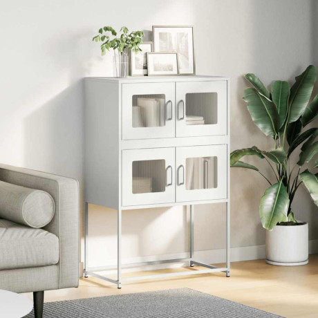 vidaXL Hoge kast 68x39x107 cm staal wit afbeelding3 - 1
