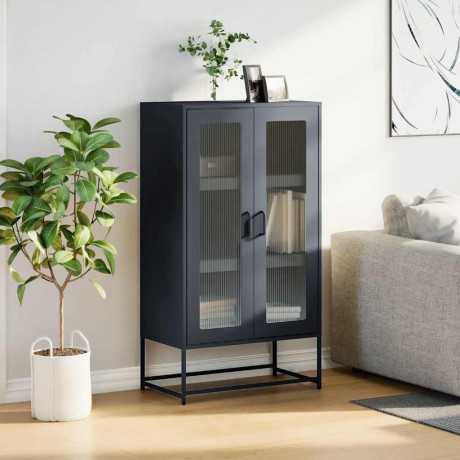 vidaXL Hoge kast 68x39x123 cm staal antracietkleurig afbeelding3 - 1