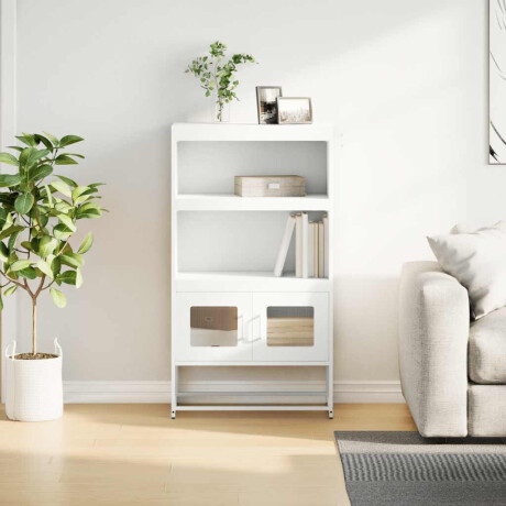 vidaXL Hoge kast 68x39x123 cm staal wit afbeelding3 - 1